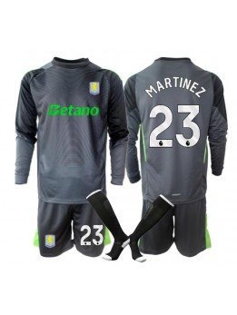 Detské Futbalové oblečenie Aston Villa Emiliano Martinez #23 Brankarsky 2025-26 Dlhy Rukáv - Domáci (+ trenírky)